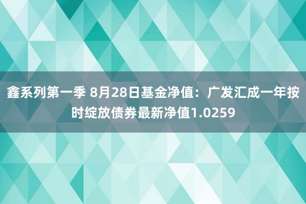 鑫系列第一季 8月28日基金净值：广发汇成一年按时绽放债券最新净值1.0259