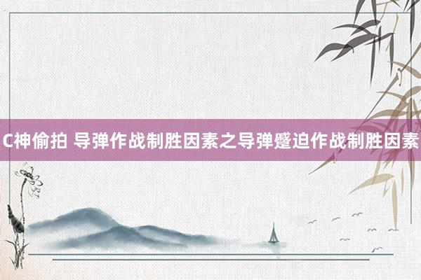 C神偷拍 导弹作战制胜因素之导弹蹙迫作战制胜因素