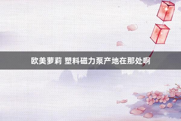 欧美萝莉 塑料磁力泵产地在那处啊