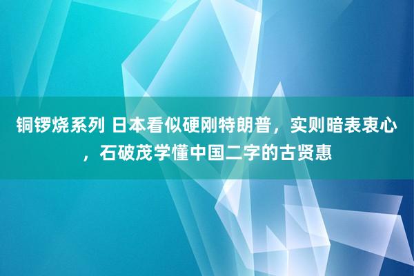 铜锣烧系列 日本看似硬刚特朗普，实则暗表衷心，石破茂学懂中国