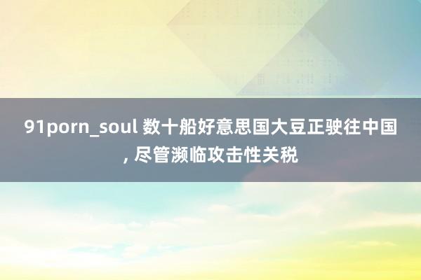 91porn_soul 数十船好意思国大豆正驶往中国, 尽管